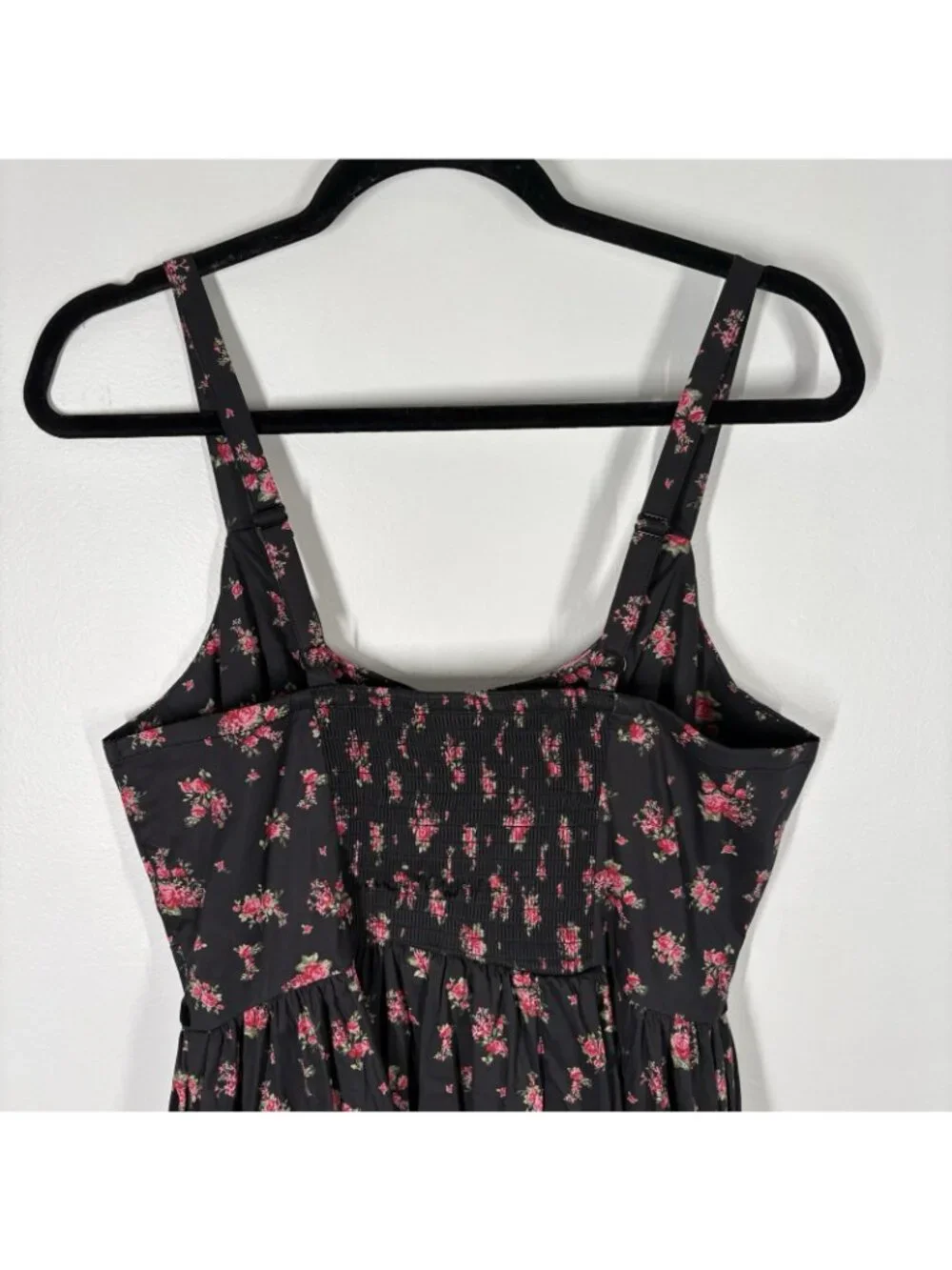 Retro Chic By Torrid Sz 00 US M/L 10 Black Floral Pin Up Belted Swing Dress NWT